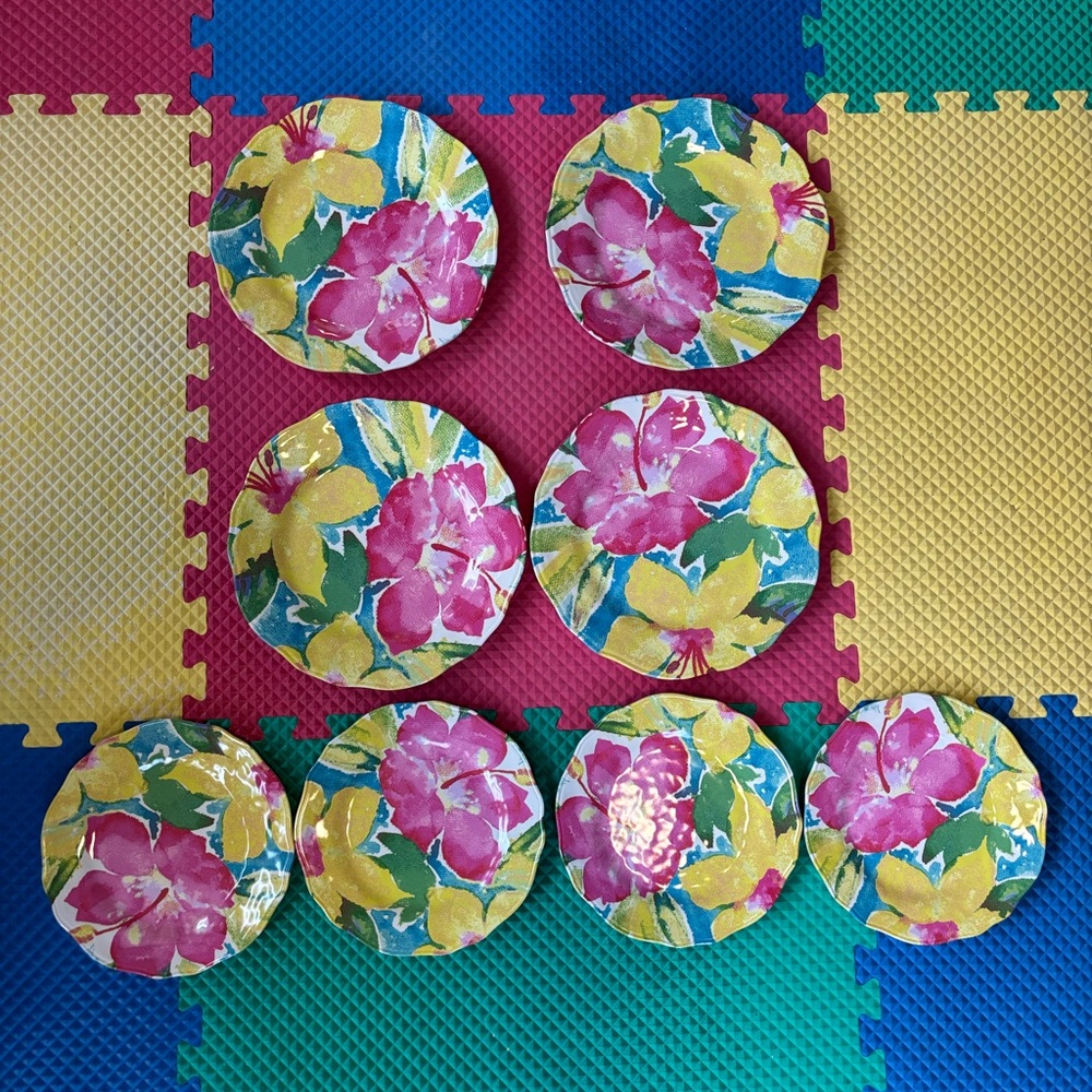 Nicole Miller Floral Dish set of 8